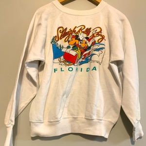 Vintage Mickey Mouse Sweatshirt White Disney Velva Sheen Christmas Crewneck